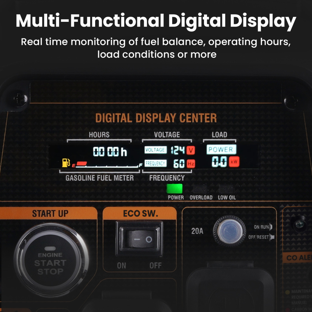 3500W Portable Super Quiet Dual Fuel Inverter Generator Electric Start Gas / LPG