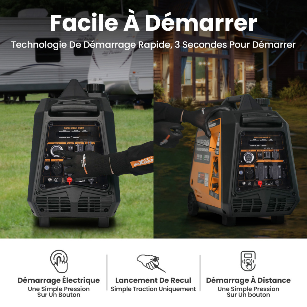 Groupes électrogène inverter LPG Essence Générateur électrique for camping