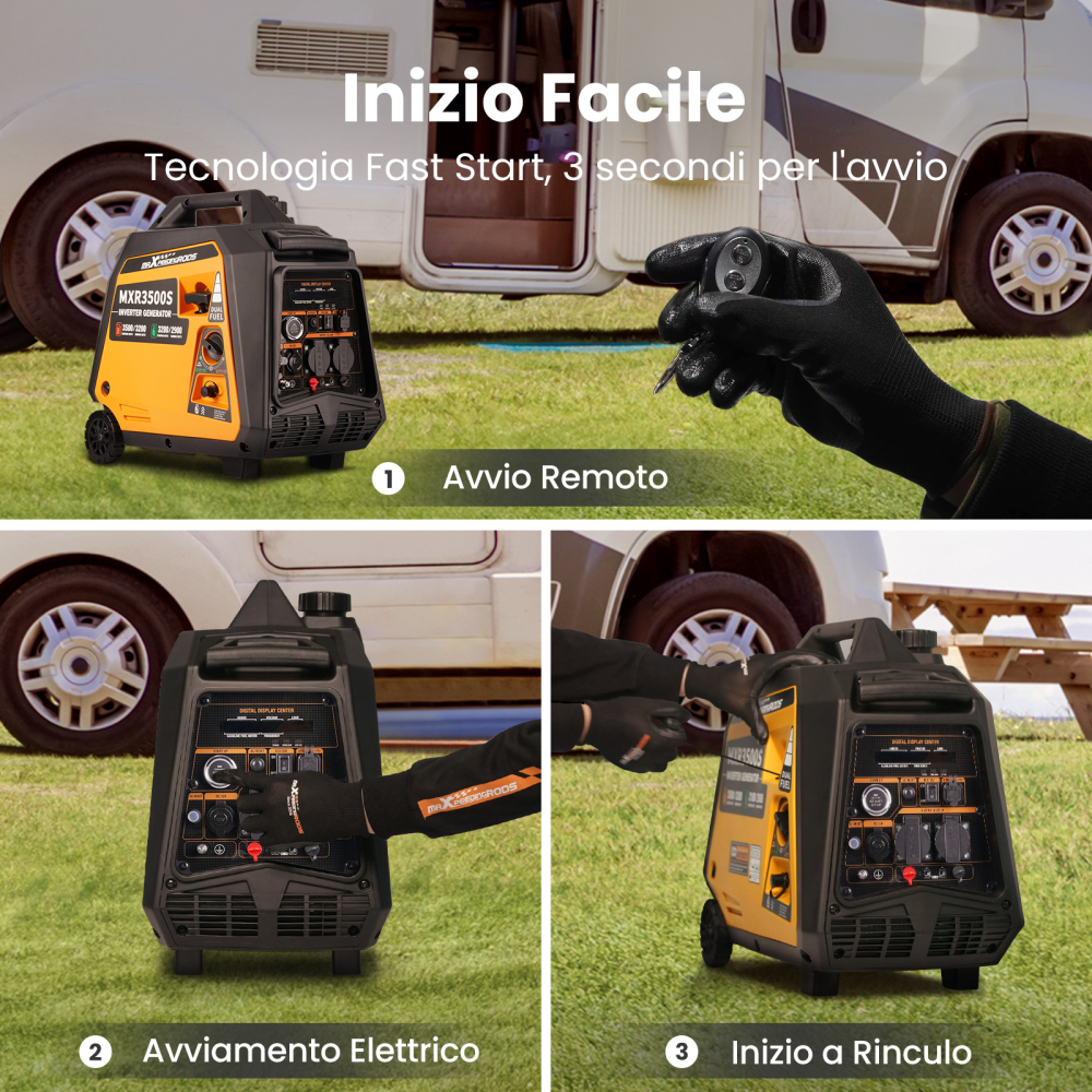 Generatore di corrente 3500 W GPL/gasolio Generatore digitale silenzioso Leggero come generatore di emergenza