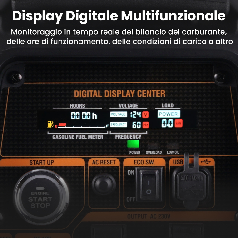 Generatore di corrente 3500 W GPL/gasolio Generatore digitale silenzioso Leggero come generatore di emergenza