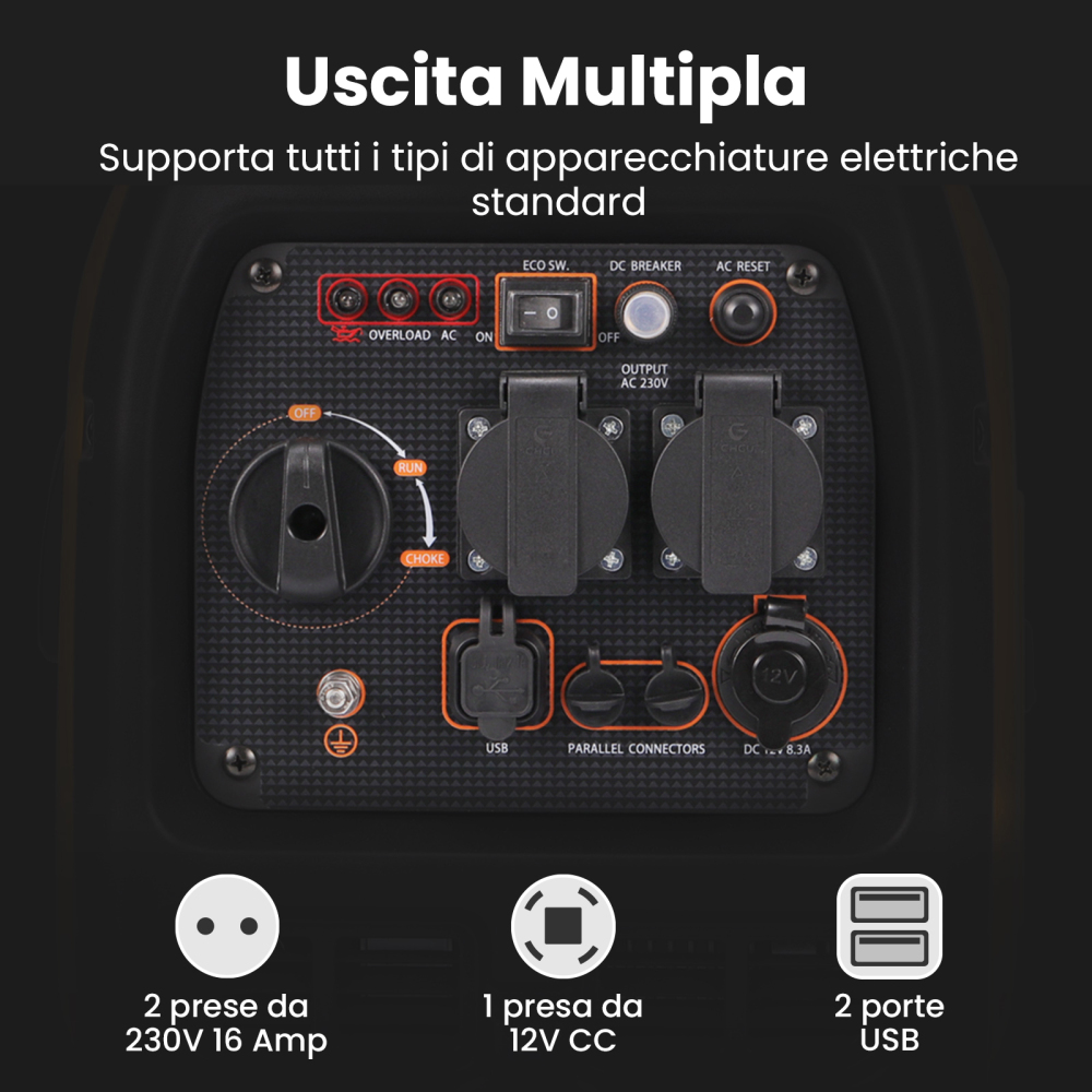 Generatori di energia elettrica da 3300 W Generatore di emergenza approvato