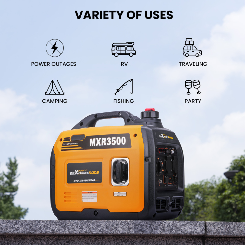 maXpeedingrods Inverter Emergency Generator 3300 W 230 V lightweight for camping travel construction site (Suitable for EU areas, not for UK)