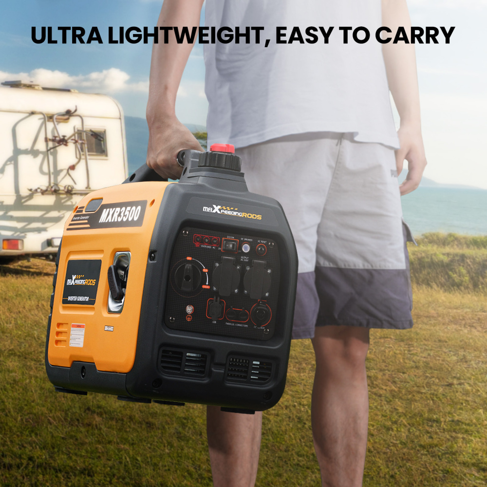 maXpeedingrods Inverter Emergency Generator 3300 W 230 V lightweight for camping travel construction site (Suitable for EU areas, not for UK)
