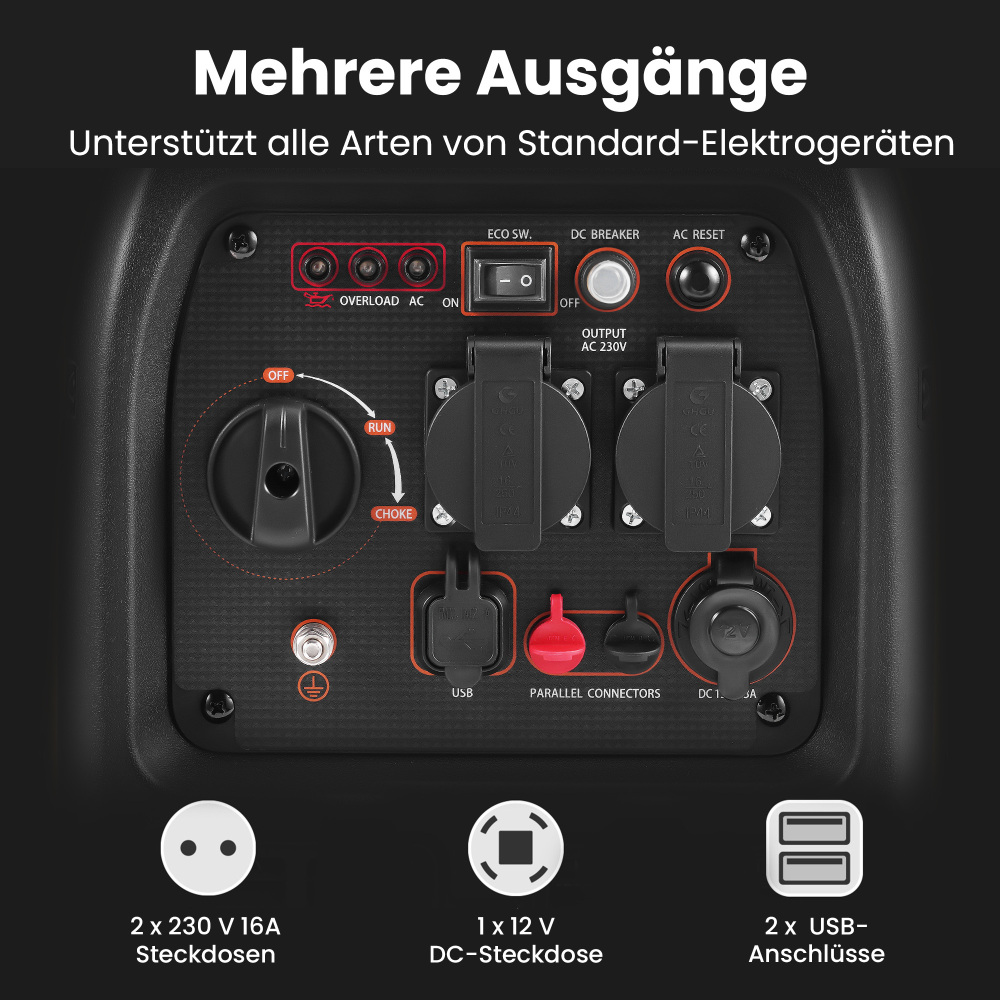 3.5kw Generatore Di Corrente Inverter Portatile Silenziato Allaperto Campeggio