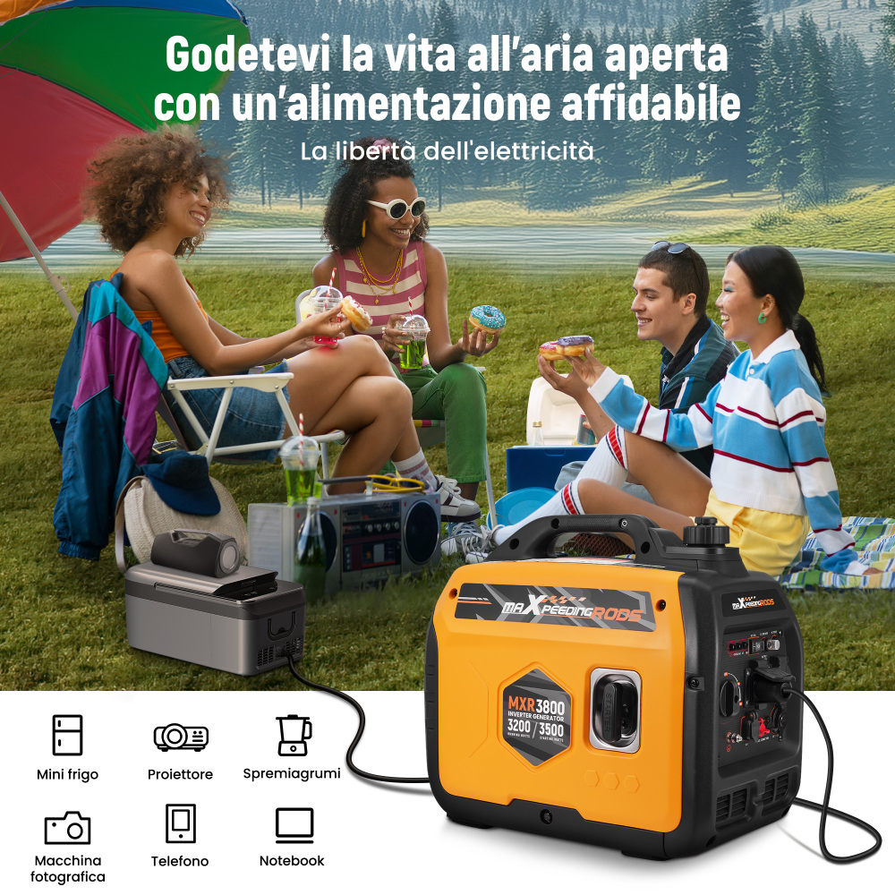 3.5kw Generatore Di Corrente Inverter Portatile Silenziato Allaperto Campeggio