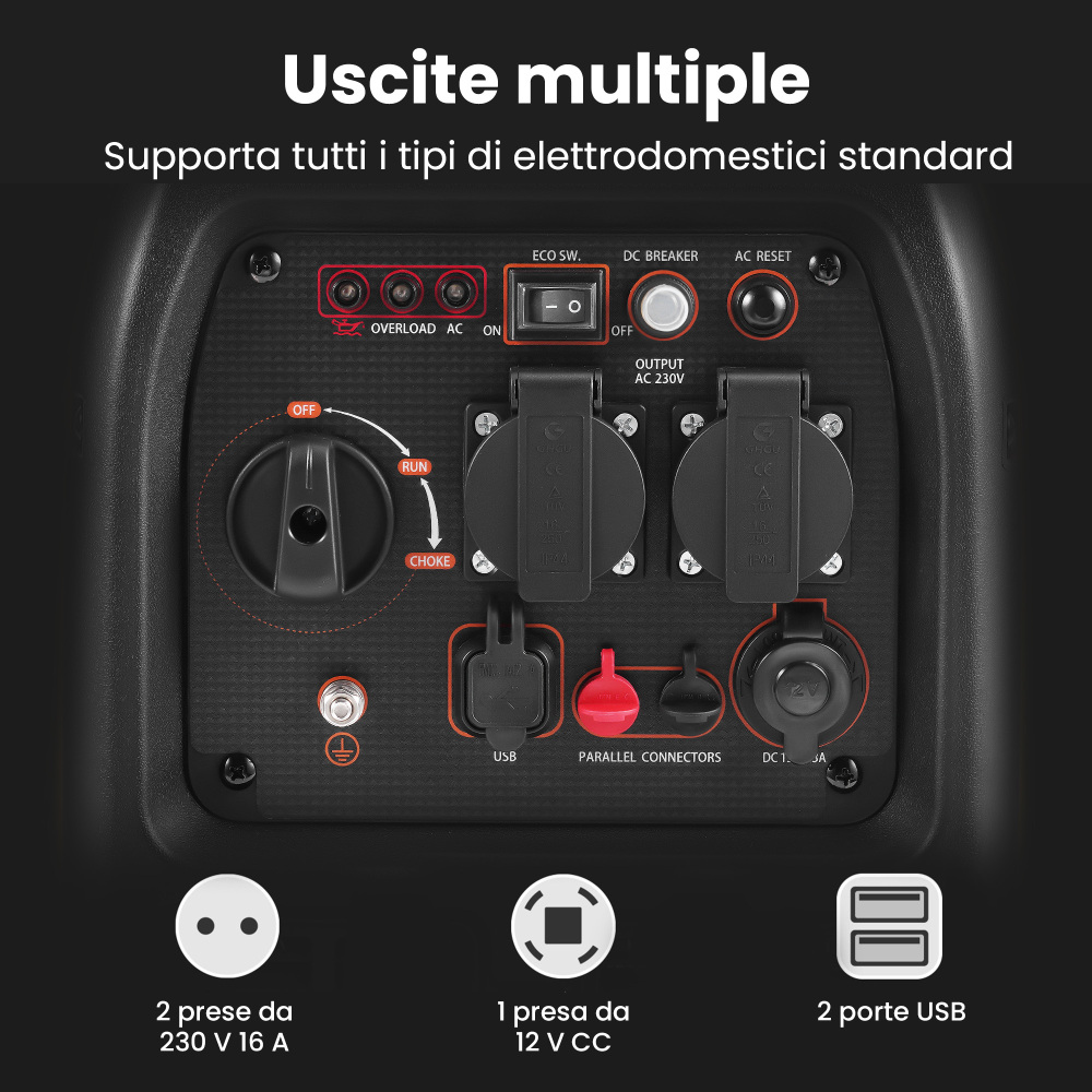 3.5kw Generatore Di Corrente Inverter Portatile Silenziato Allaperto Campeggio