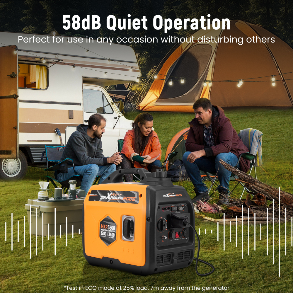 Generator Petrol Inverter 3200W Portable 21kg For Boat Caravan SUV Van RV Travel