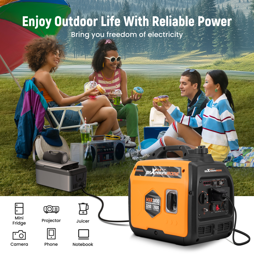 Generator Petrol Inverter 3200W Portable 21kg For Boat Caravan SUV Van RV Travel
