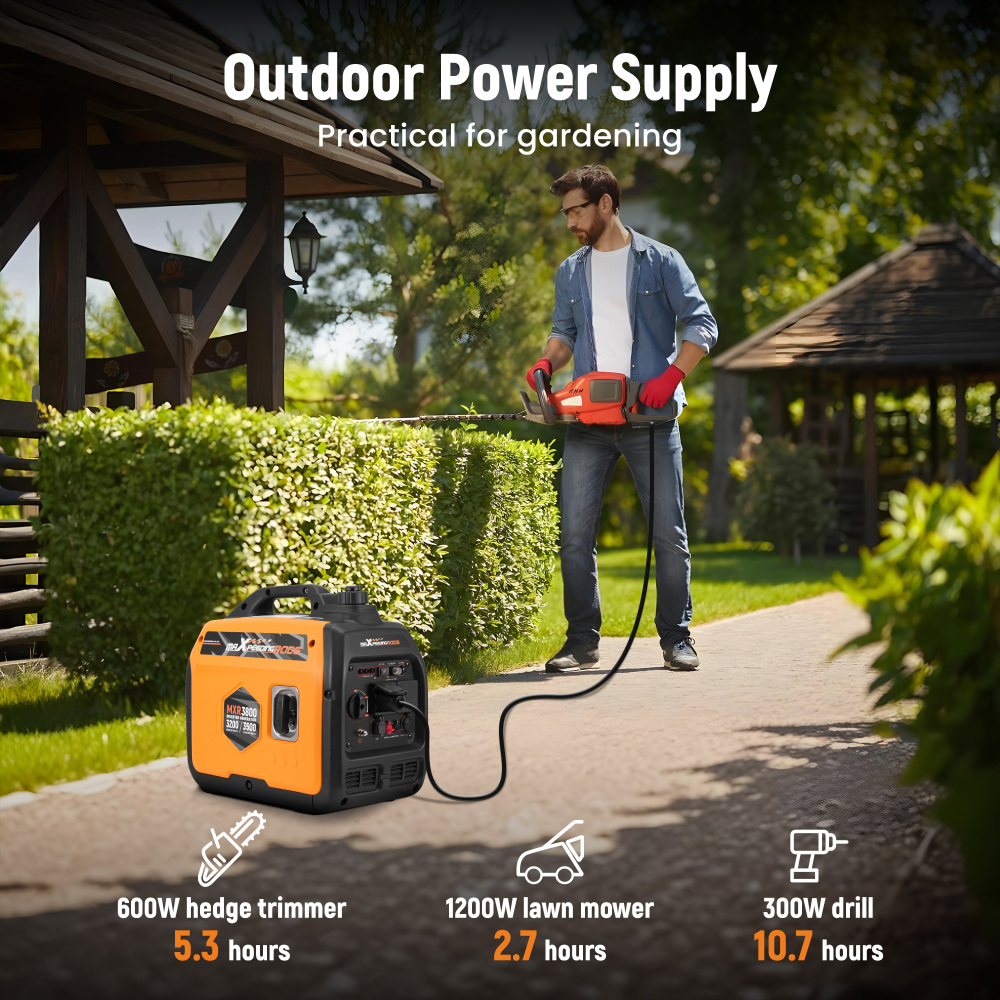 Generator Petrol Inverter 3200W Portable 21kg For Boat Caravan SUV Van RV Travel