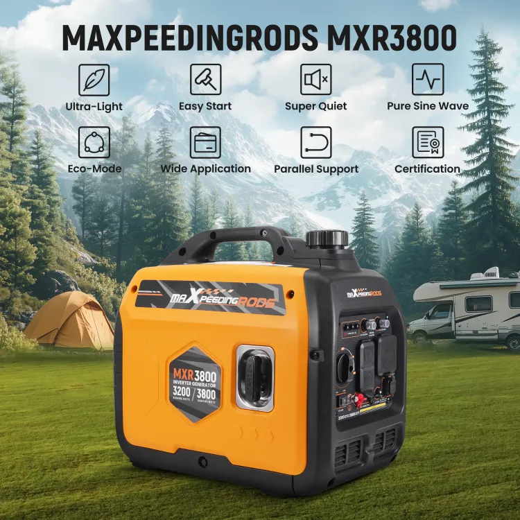 Gas Powered 3.8KW Portable Inverter Generator Super Quiet 58 dB Home  Backup-Maxpeedingrods