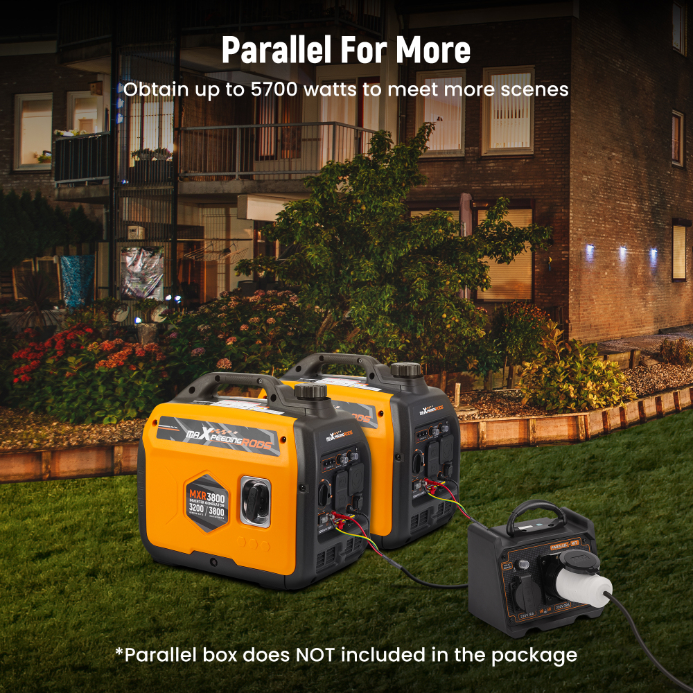 Gas Powered 3.8KW Portable Inverter Generator Super Quiet 58 dB Home Backup
