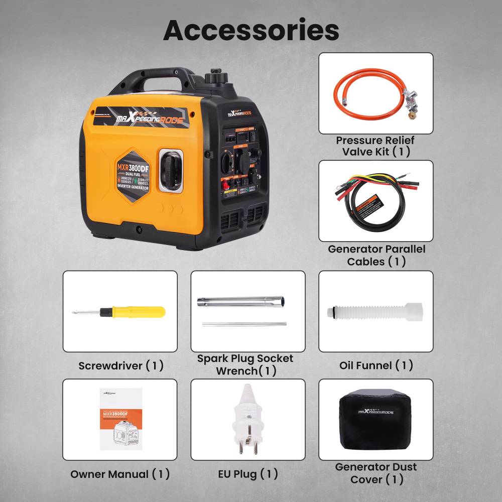 3500W Générateur Inverter LPG/Essence de puissance portable for Camping car