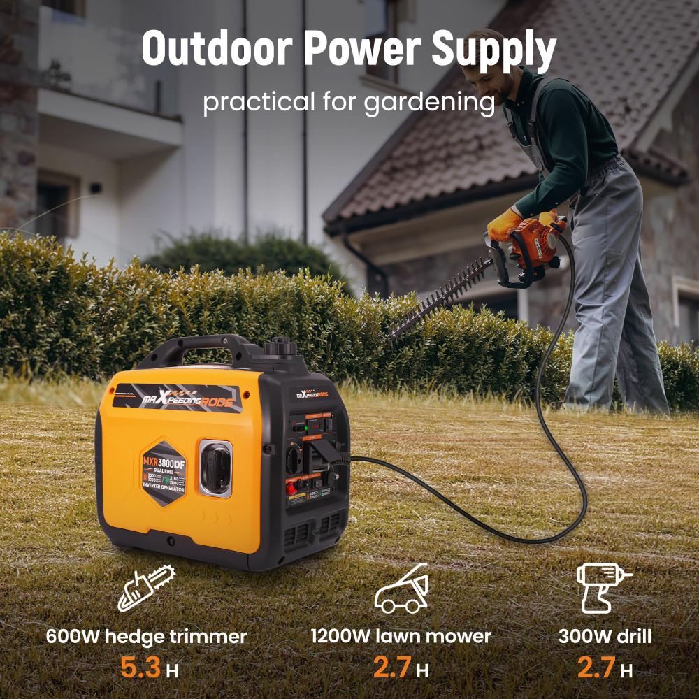 Generator Petrol Inverter 3500W Portable 22kg For RV SUV Camping Home Backup