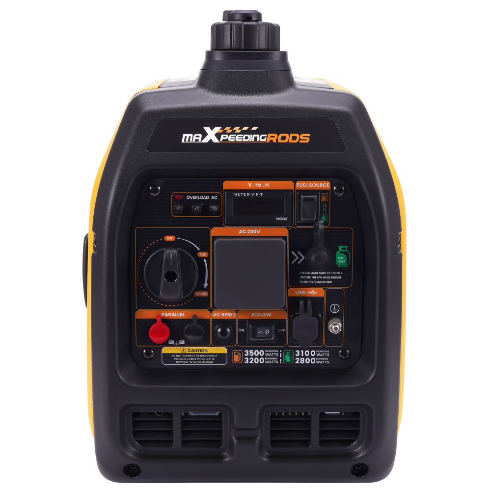 Generator Petrol Inverter 3500W Portable 22kg For RV SUV Camping Home Backup