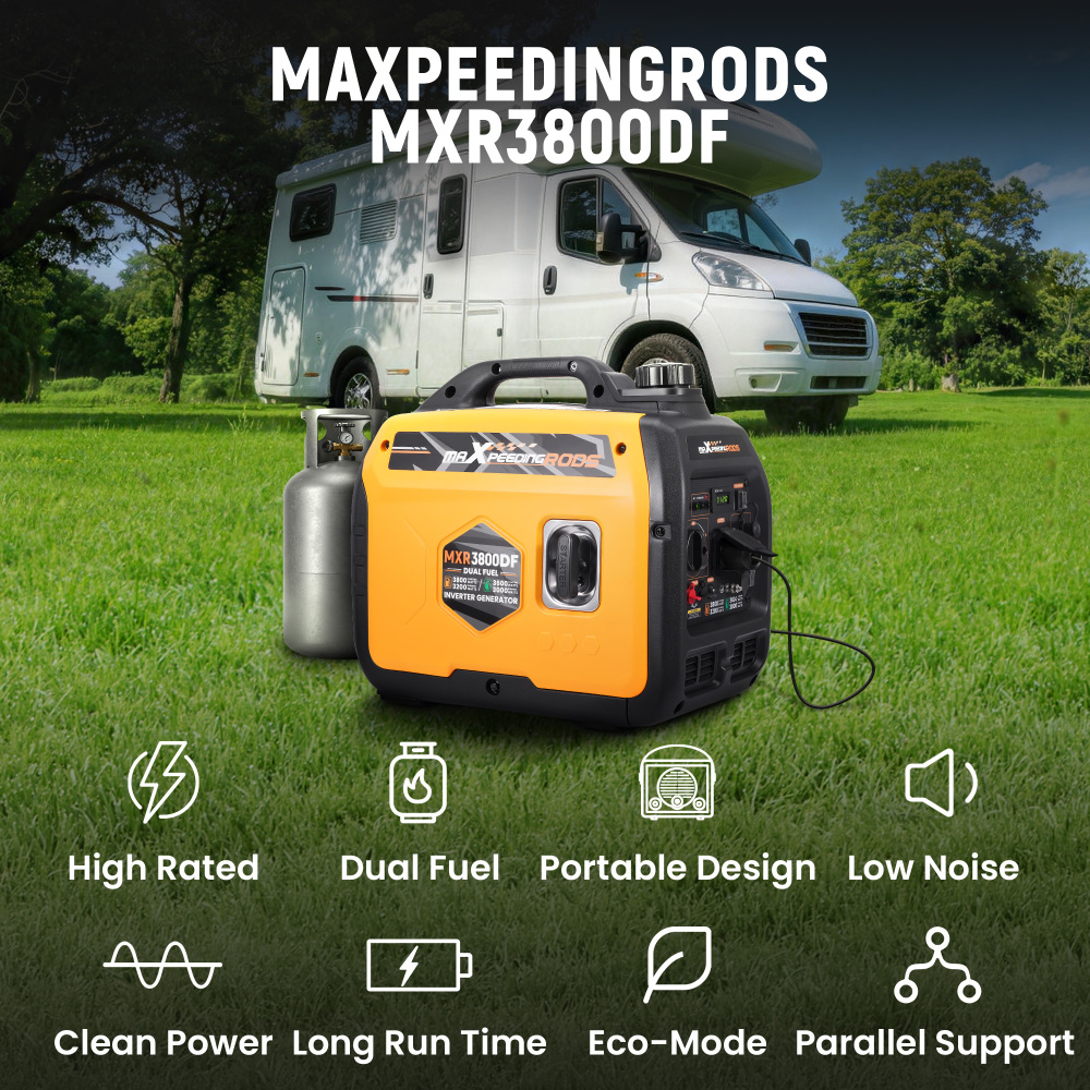 3800W Quiet Dual Fuel Inverter Generator lightweight 24kg For outdoor Camping