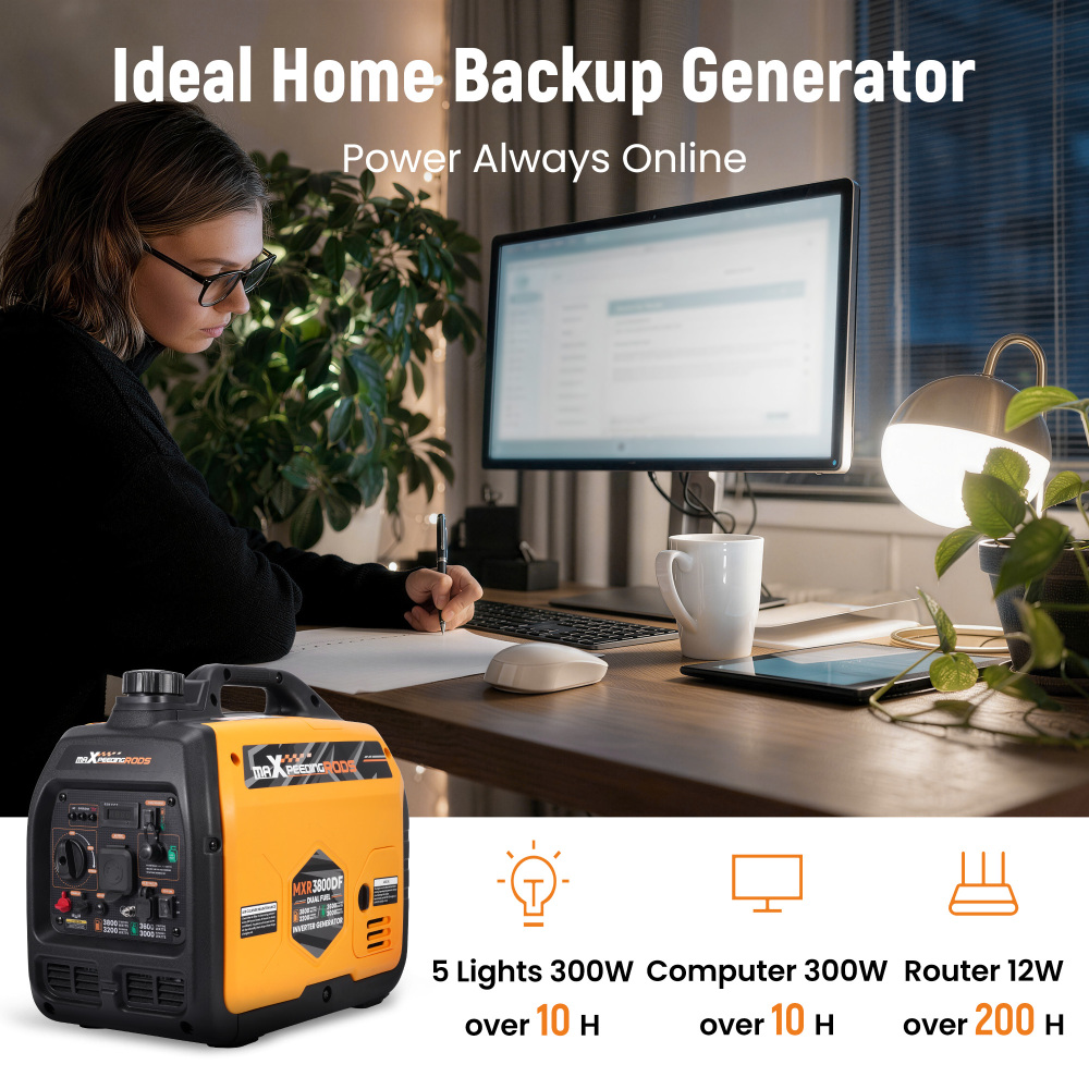 3800W Quiet Dual Fuel Inverter Generator lightweight 24kg For outdoor Camping