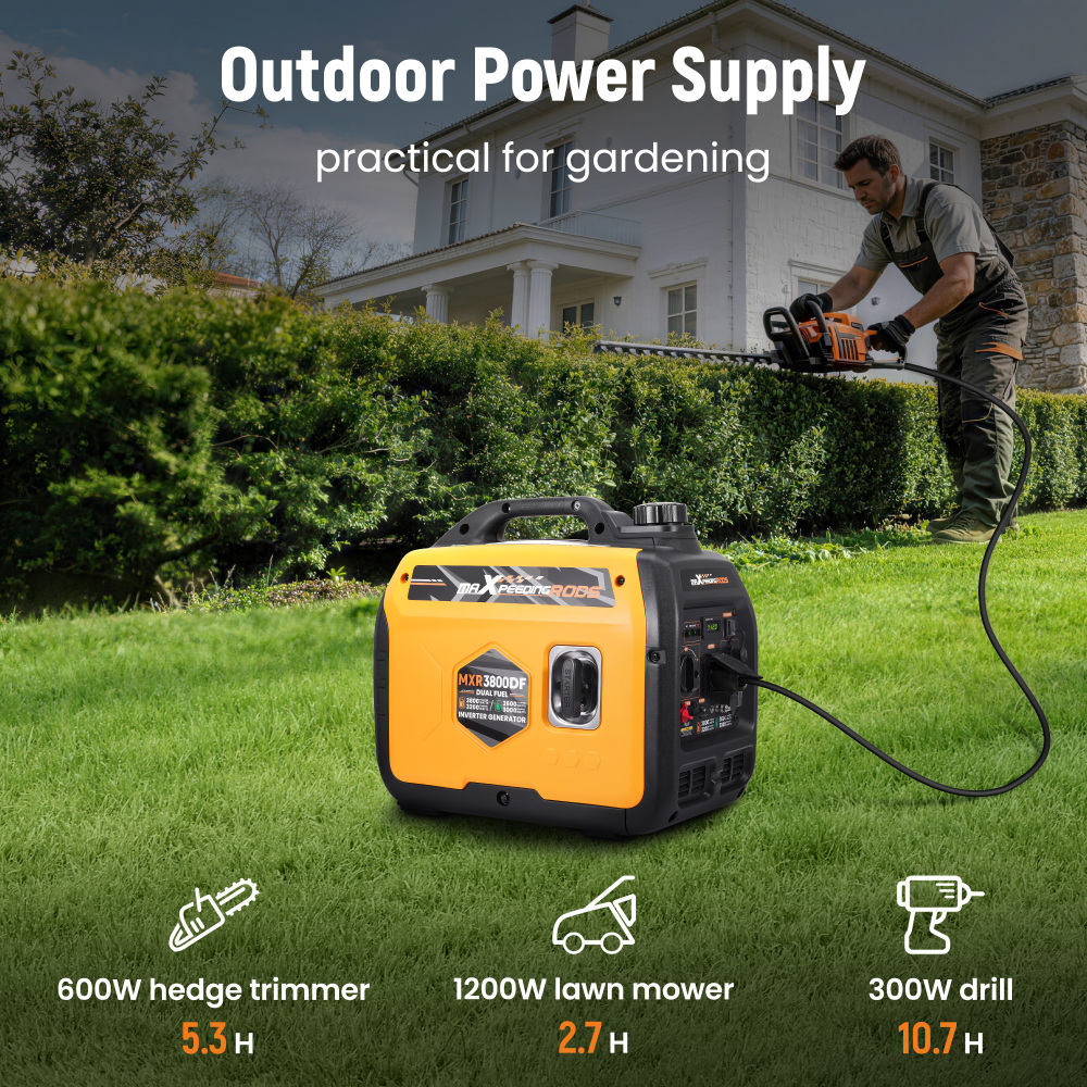 3800W Quiet Dual Fuel Inverter Generator lightweight 24kg For outdoor Camping