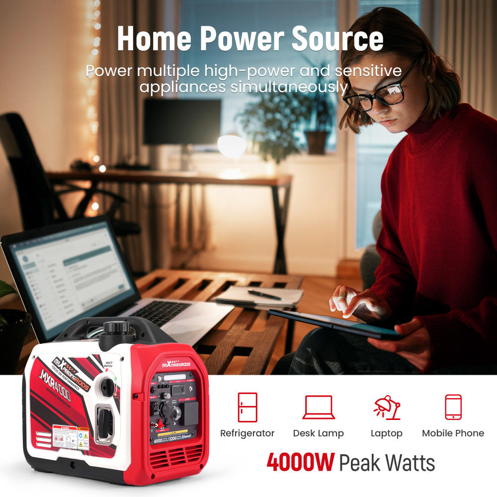 Silent Generators Portable 3.5KW Rated Bluetooth Petrol Digital Meter Camping