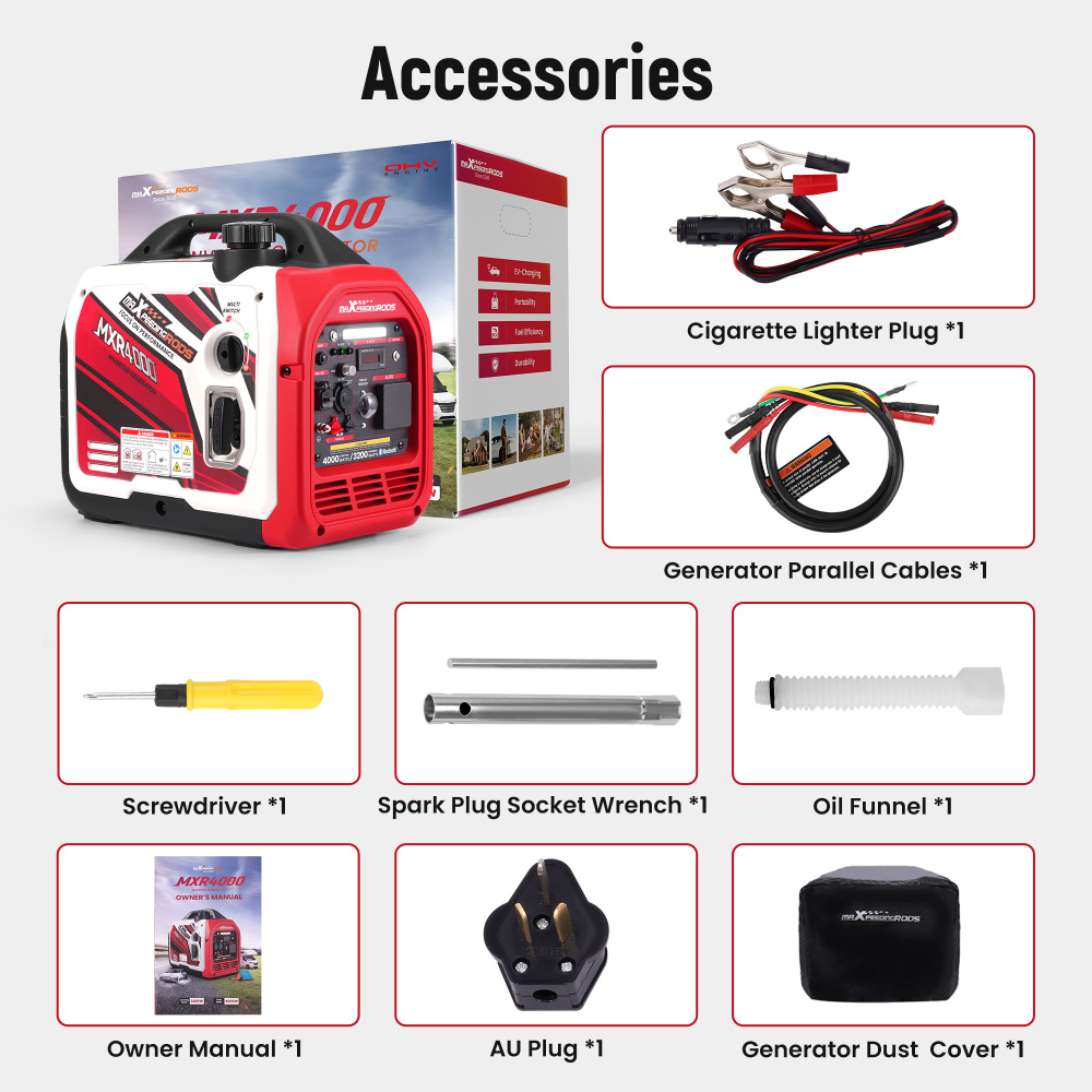 Silent Generators Portable 3.5KW Rated Bluetooth Petrol Digital Meter Camping