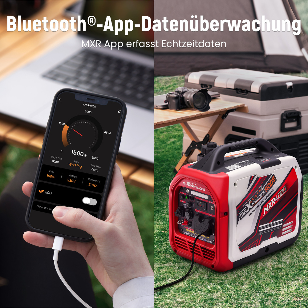 3.5KW Benzina Generatore inverter Portatile Silenzioso 58dB Monitoraggio APP
