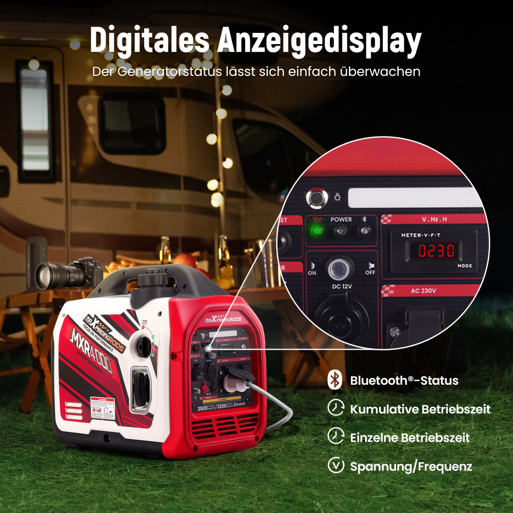 3.5KW Benzina Generatore inverter Portatile Silenzioso 58dB Monitoraggio APP