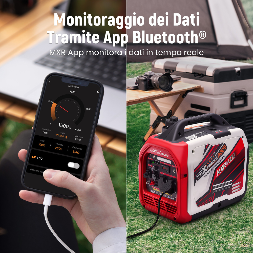 3.5KW Benzina Generatore inverter Portatile Silenzioso 58dB Monitoraggio APP