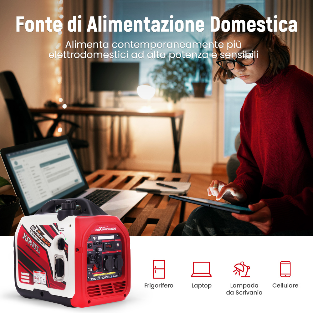 3.5KW Benzina Generatore inverter Portatile Silenzioso 58dB Monitoraggio APP