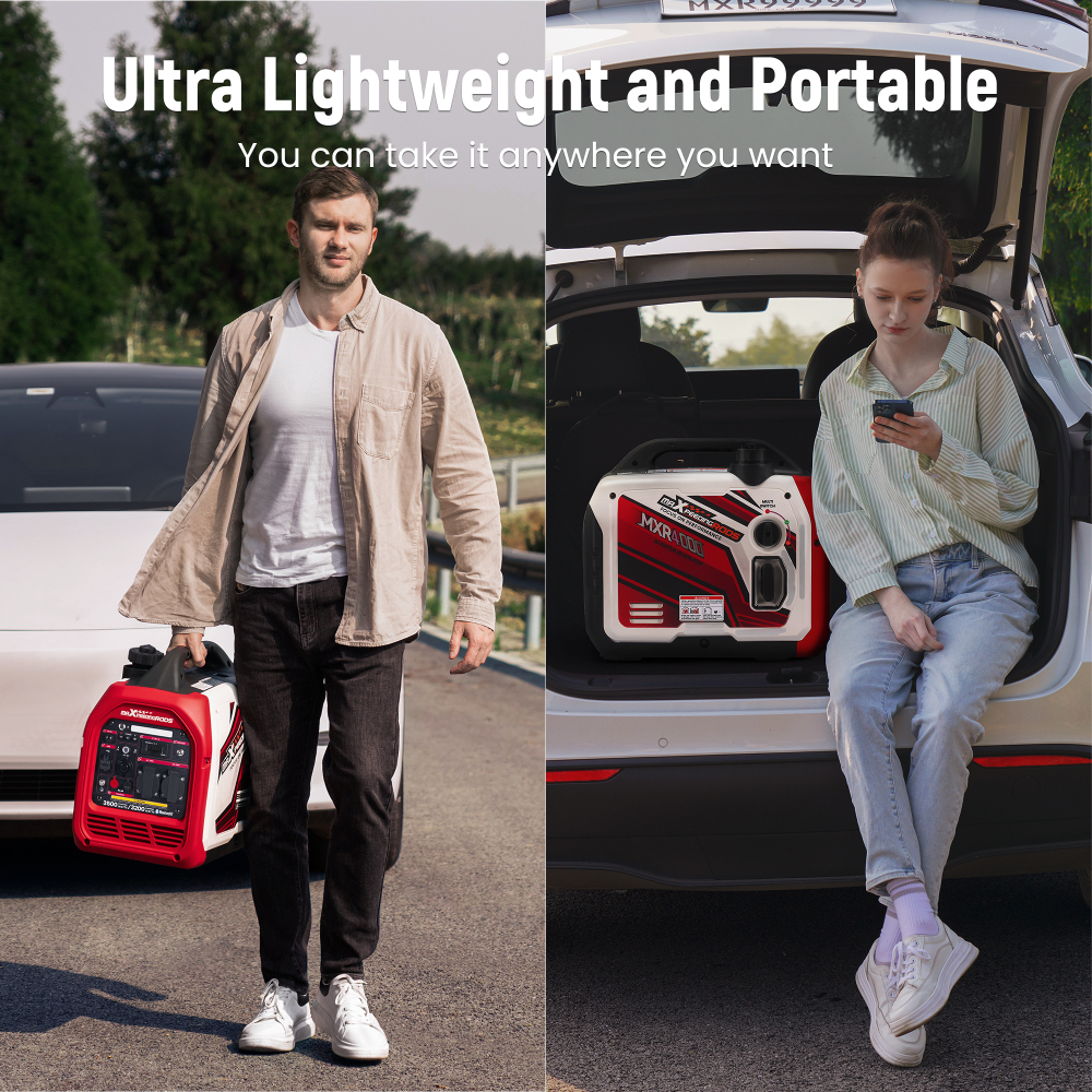 Générateur Inverter MXR4000 Essence 3500W – Silencieux, Léger, Mode Éco – Idéal CampingSecours
