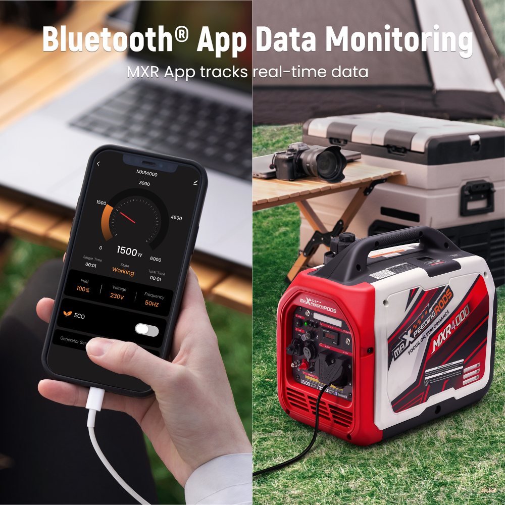 Générateur Inverter MXR4000 Essence 3500W – Silencieux, Léger, Mode Éco – Idéal CampingSecours