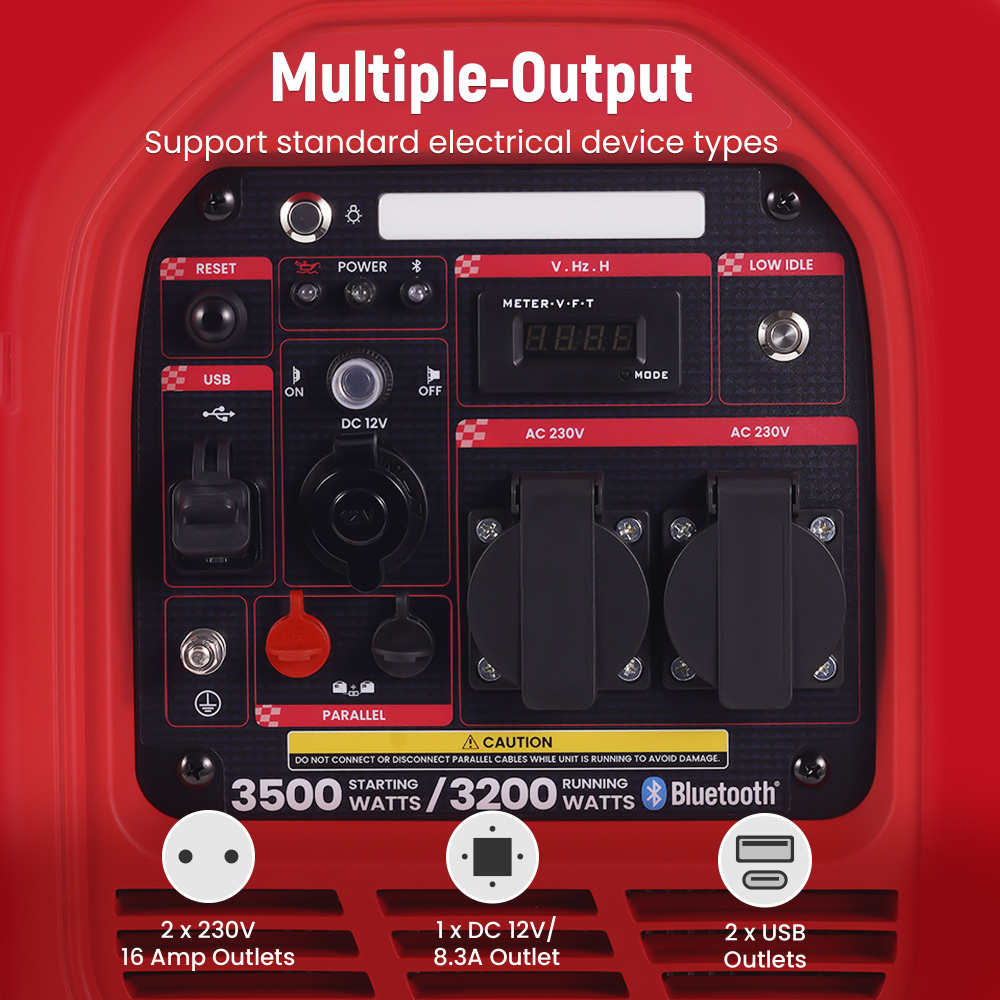 Générateur Inverter MXR4000 Essence 3500W – Silencieux, Léger, Mode Éco – Idéal CampingSecours