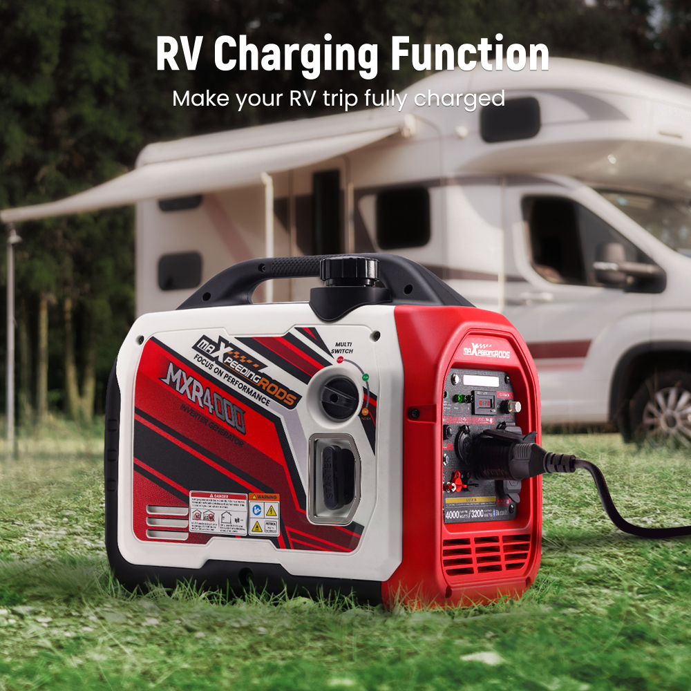 4000W /3200W Portable Inverter Generator Gas Powered Quiet for Outdoor Camping