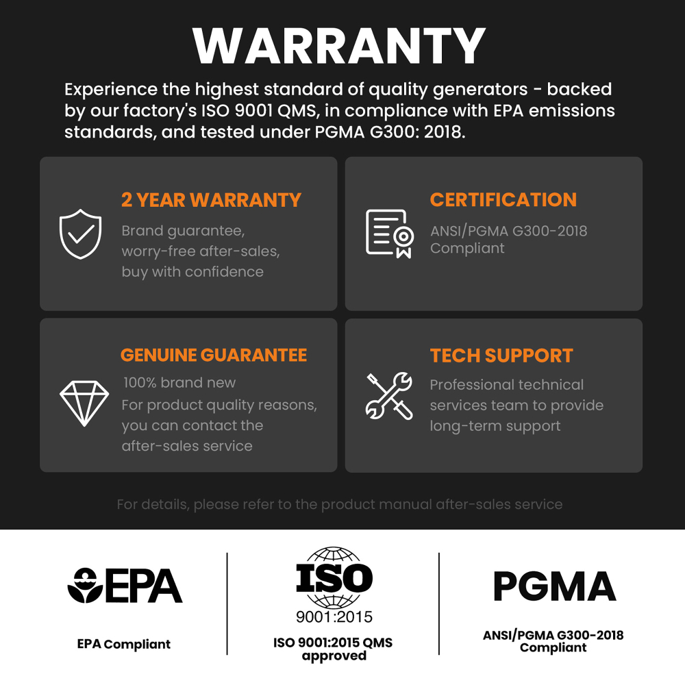 4000W Gas Generator Inverter Portable for Home Camping EV-Charging w/ Bluetooth