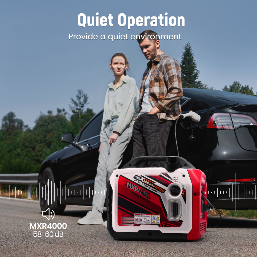 4000W Gas Generator Inverter Portable for Home Camping EV-Charging w/ Bluetooth