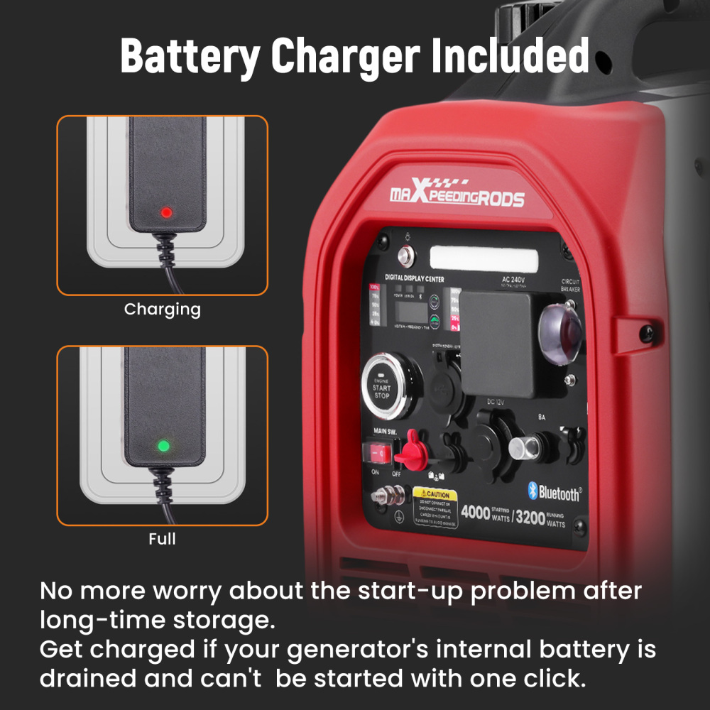 Inverter Generator 4KW Max Petrol Electric Silent Bluetooth for Camping car