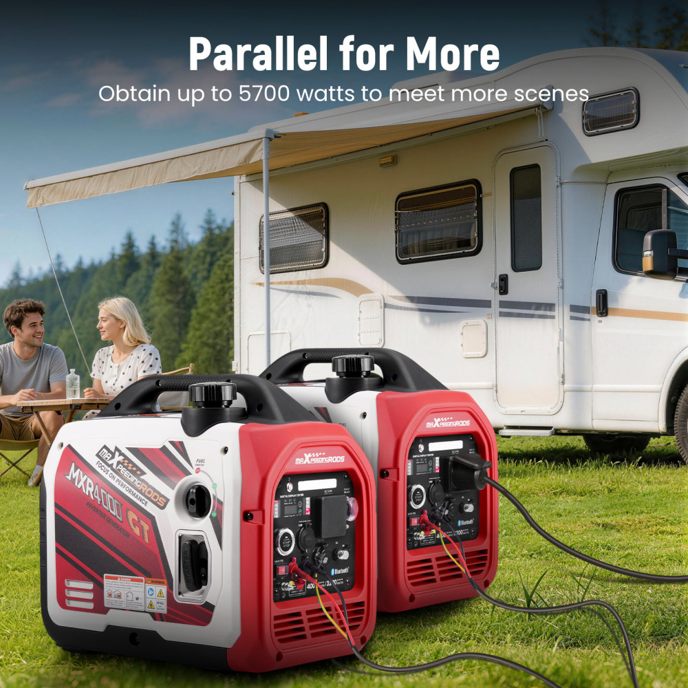Inverter Generator 4KW Max Petrol Electric Silent Bluetooth for Camping car