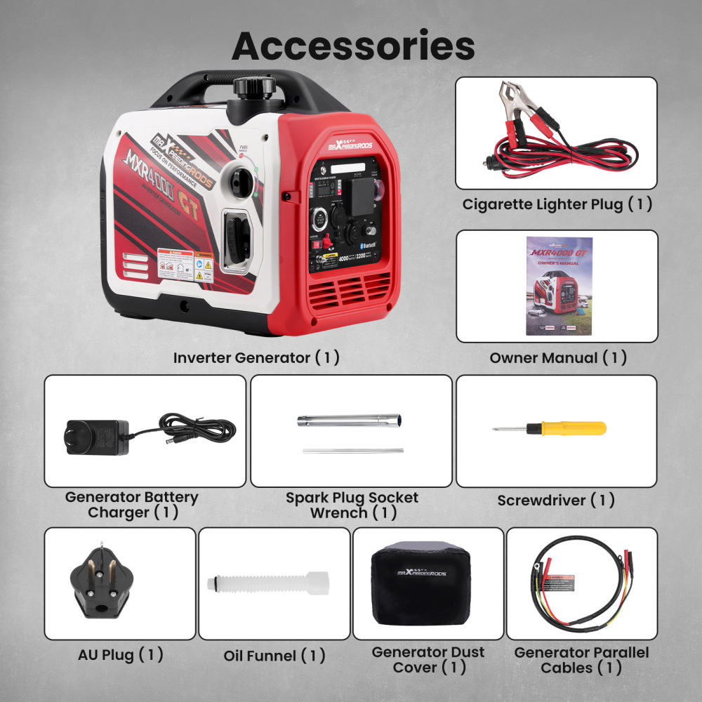 Inverter Generator 4KW Max Petrol Electric Silent Bluetooth for Camping car