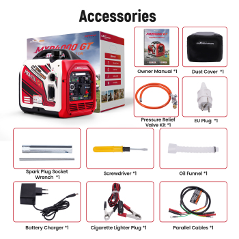 Groupe électrogène Inverter 3500W LPG essence E-Start+Bluetooth for Camping