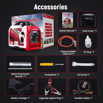 Groupe électrogène Inverter 3500W LPG essence E-Start+Bluetooth for Camping