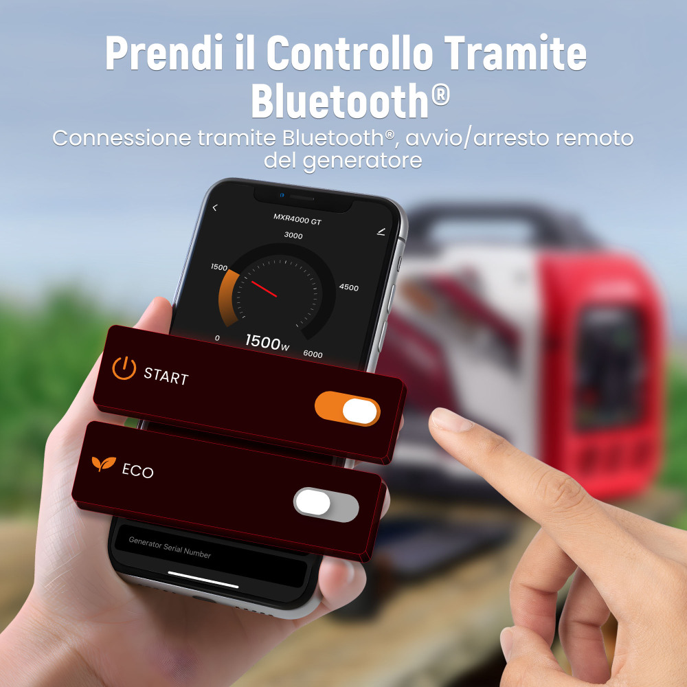 LPG/Benzina Generatore inverter Bluetooth/Elettrico Avviamento Silenzioso 58dB