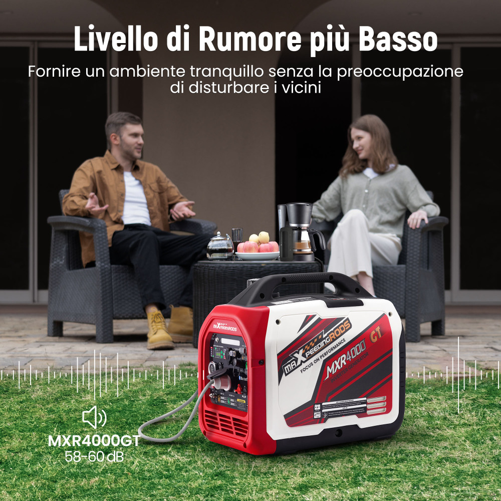 LPG/Benzina Generatore inverter Bluetooth/Elettrico Avviamento Silenzioso 58dB