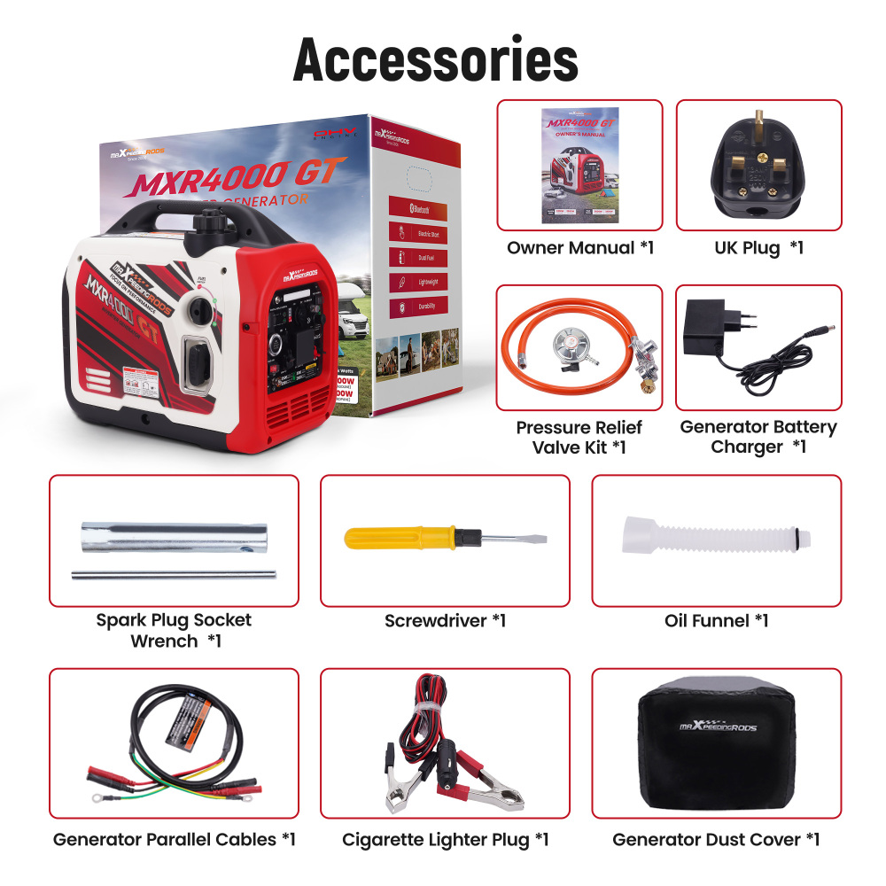 3500W Dual Fuel LPG Inverter Generator Portable Electric Start +App Start