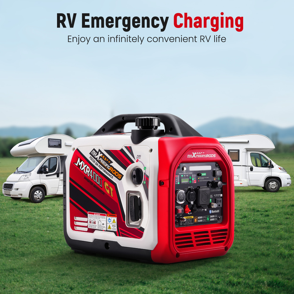 4000 Watt Portable Dual Fuel Propane/Gas Generator Inverter Bluetooth E-Start-