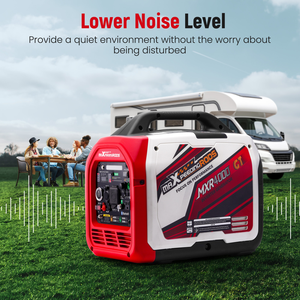 4000 Watt Portable Dual Fuel Propane/Gas Generator Inverter Bluetooth E-Start-