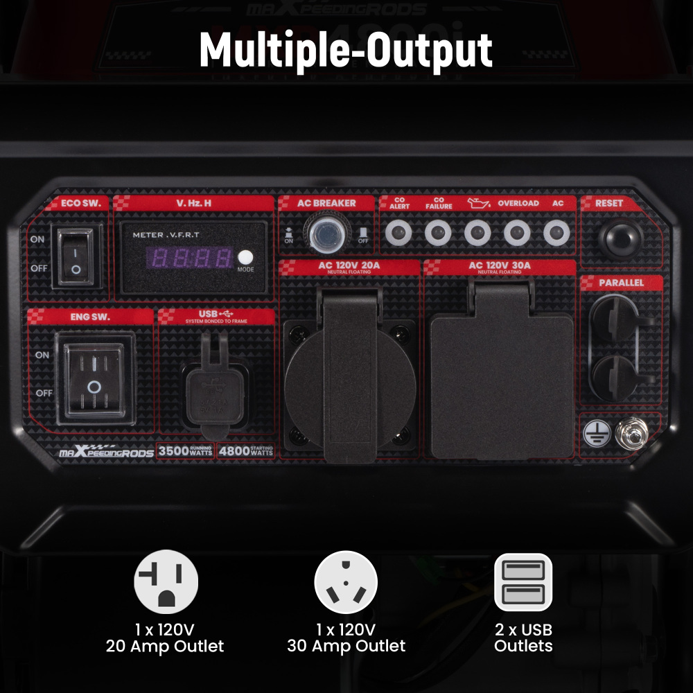4800W Peak 3500W Rated Portable Generator with Low Oil Alert Parallel Ready