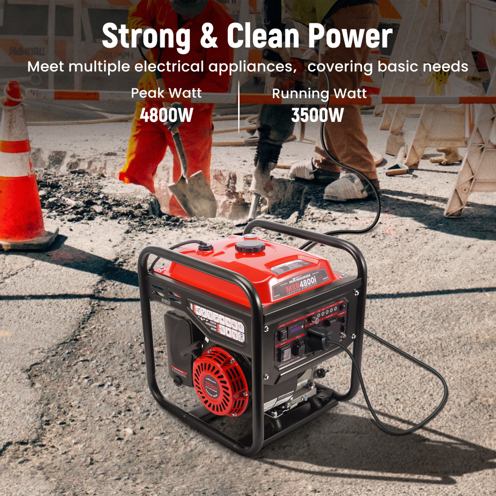 4800W Peak 3500W Rated Portable Generator with Low Oil Alert Parallel Ready