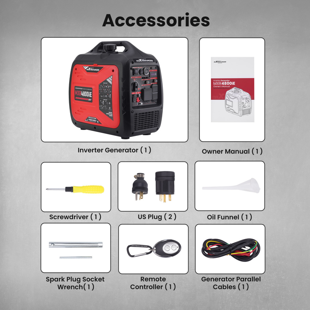 4.8KW Portable Inverter Generator Gas Powered Quiet for Camping RV Travel