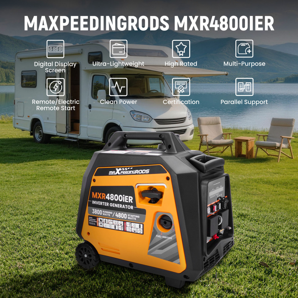 Inverter Generator 4800W Max Petrol Silent portable Electric Start for Camping
