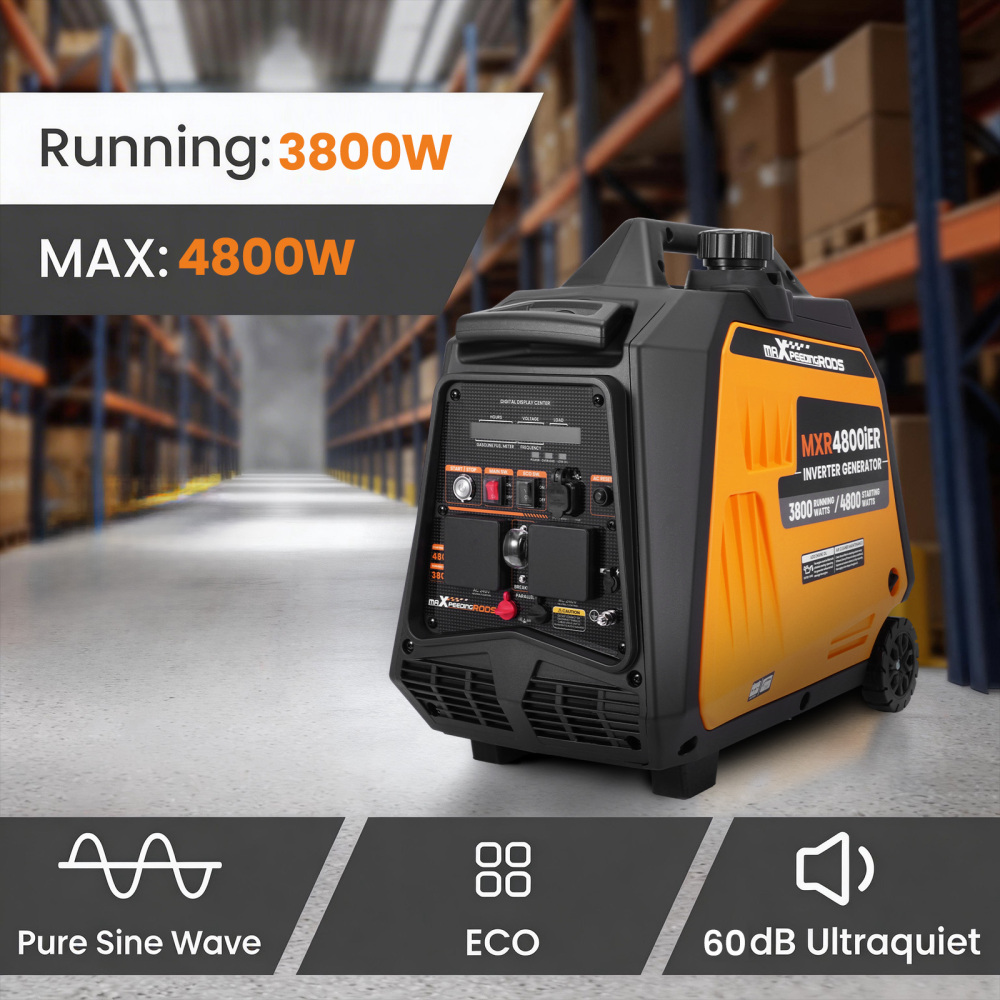 Inverter Generator 4800W Max Petrol Silent portable Electric Start for Camping