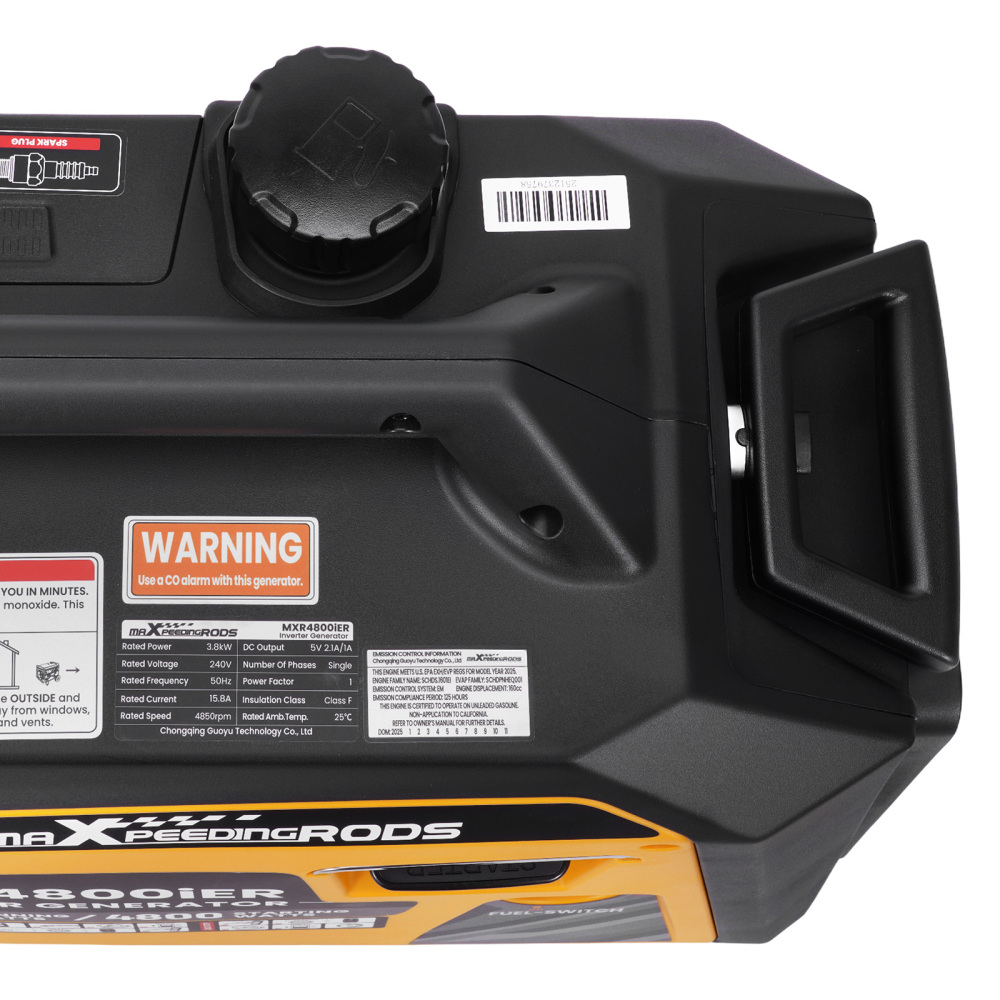 Inverter Generator 4800W Max Petrol Silent portable Electric Start for Camping