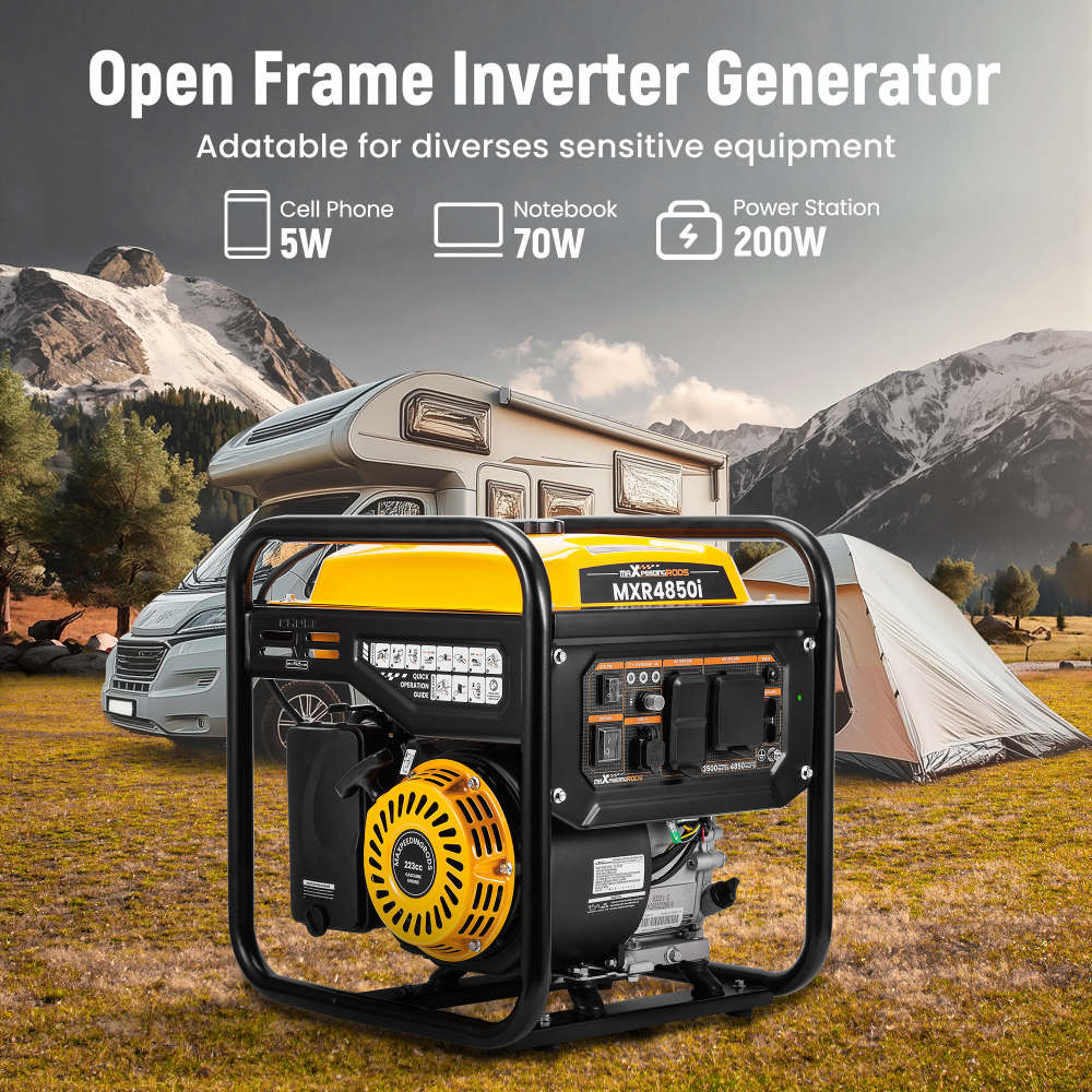 4850W Portable Inverter Generator Gas Powered Quiet for Home Backup Construction